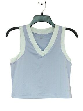 Prince Light Lavender Cropped Athletic V-Neck Tank with White Trim XS